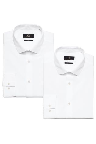 White Plain Shirts Two Pack